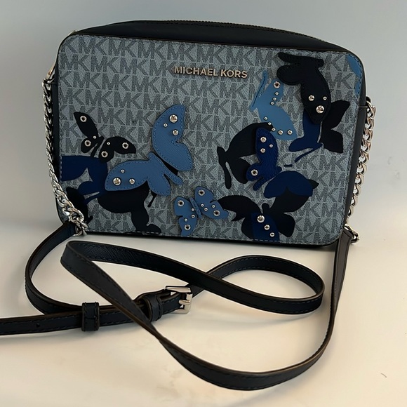 Michael Kors butterfly blue crossbody bag - Picture 1 of 8